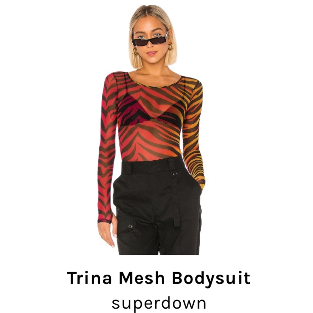 Tiger stripe mesh body suit